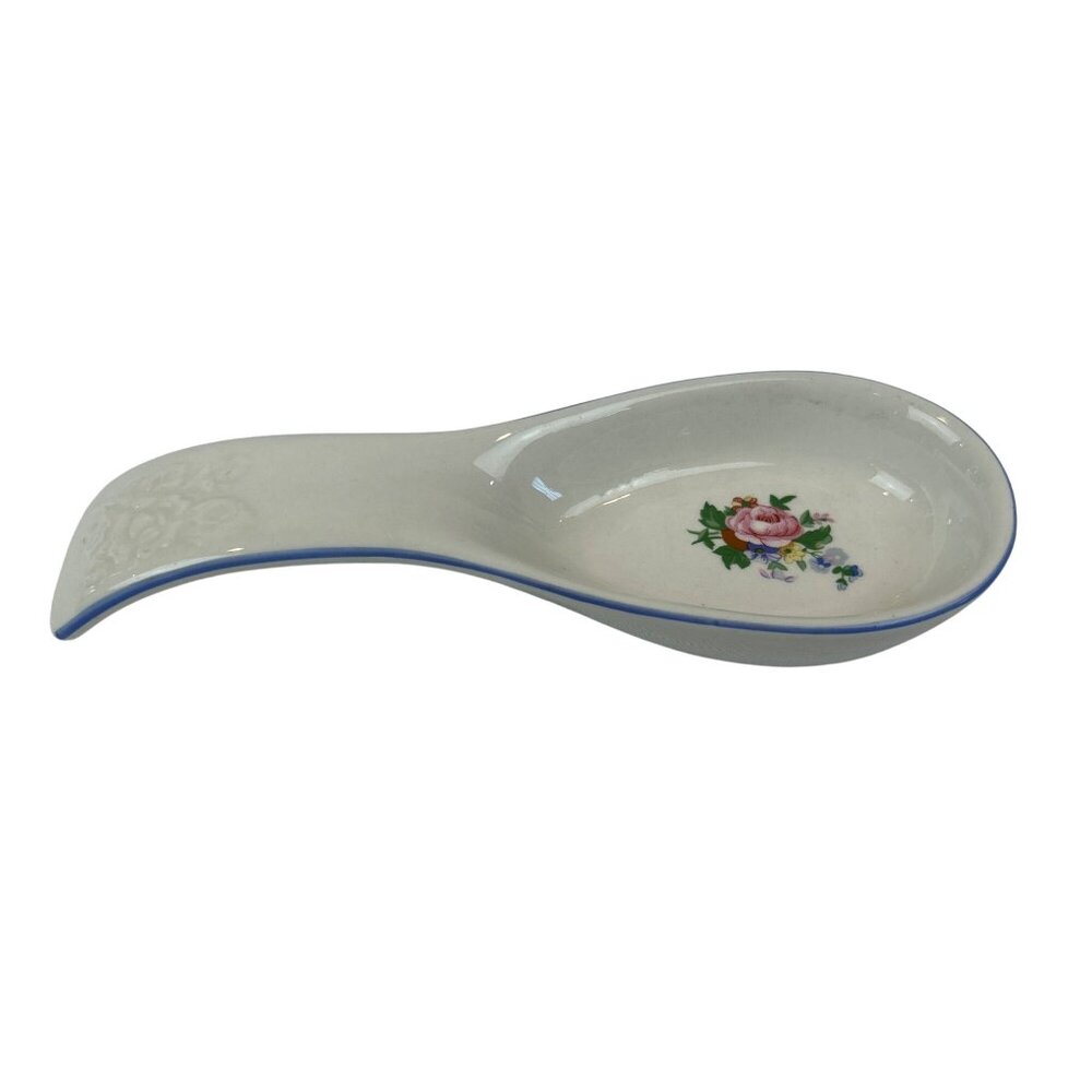 Victorian Rose Ceramic Spoon Rest Floral Design Dishwasher & Microwave Safe
